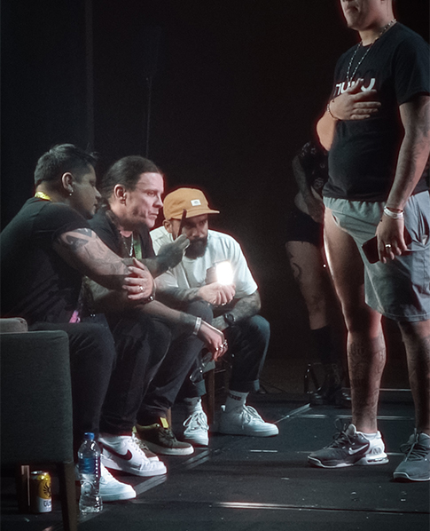 Jose Baena with the judging panel at Pura Tinta Fest 2025